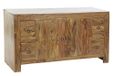 DRW buffet met 2 deuren en 4 laden van massief acaciahout, 110 x 40 x 60 cm