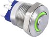 TRU COMPONENTS TC-9219004 Druktoets 48 V/AC 2 A 1x uit/(aan) Moment Groen IP67 RVS 1 stuk(s)