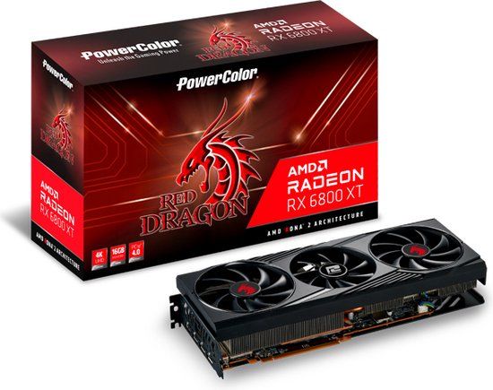 PowerColor Red Dragon AXRX 6800XT 16GBD6-3DHR/OC - AMD Radeon RX 6800 XT - 16GB GDDR6