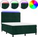 VidaXL Boxspringbed met matras en LED-verlichting, donkergroen, 140x200 cm, fluweel