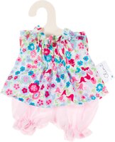 Olimi poppen kledingset 'Meadow turquoise' - Pop van ca. 21 cm - Katoen