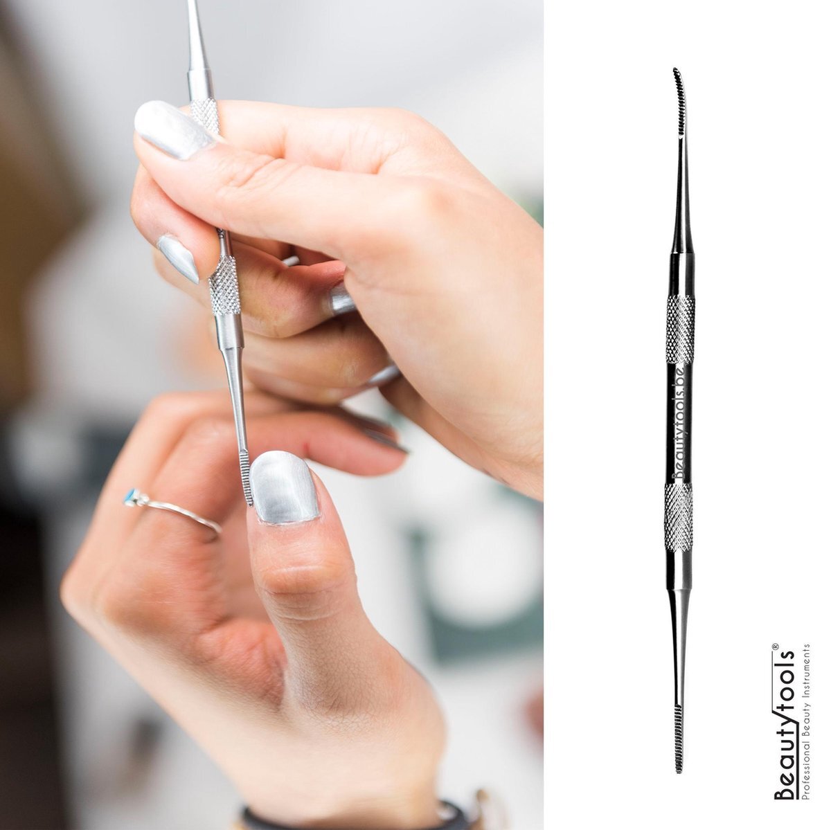 Beautytools.be BeautyTools Pedicure Hoekvijl Voor Wegvijlen Van Ingroeiende Teennangels - Hoekvijl Dubbelzijdig - Recht/Gebogen 1 mm (NC-0409) INOX