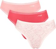 Sloggi Women GO Crush High leg (3-pack) - dames slip - lichroze - flamingo roze en roze met wit dessin