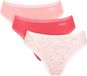 Sloggi Women GO Crush High leg (3-pack) - dames slip - lichroze - flamingo roze en roze met wit dessin