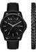 Armani Exchange Horloge voor heren Quartz/3 Hand Day-Date uurwerk 44mm kastmaat met een Lederen band AX7147SET