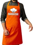 Bellatio Decorations Chef barbecue schort - keukenschort - oranje - voor heren - kookschort - BBQ - Vaderdag cadeau - Koningsdag