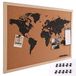 Bakaji Kurk wereldkaartbord, geografische kaart, wereldkaart, houten frame, afmeting 60 x 40 cm, modern design, wandmontage, met 10 punten, cadeau-idee