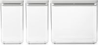 Brabantia Tasty+ Voorraadbussen - Stapelbaar - 1,6 + 1,6 + 3,5 l - Light Grey