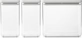Brabantia Tasty+ Voorraadbussen - Stapelbaar - 1,6 + 1,6 + 3,5 l - Light Grey