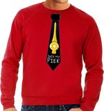 Bellatio Decorations Shoppartners Bv Foute kersttrui / sweater stropdas suck my piek rood voor heren M
