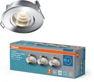 Osram Spot Set LED inbouwspot IP65 Press 840 Chroom, 4,5W 4000K Blanc neutre, Aluminium, pièce humide, set de 3