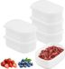 Unyqoos® Set de 6 petites boîtes de conservation réutilisables en plastique avec couvercle, 280 ml