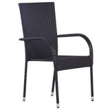 vidaXL 7-delige Tuinset van Poly Rattan - Zwart