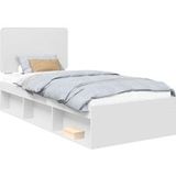 DESIGN IN Lit Simple Blanc 90 X 190 Cm Bois de Pin Massif