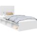 DESIGN IN Lit Simple Blanc 90 X 190 Cm Bois de Pin Massif