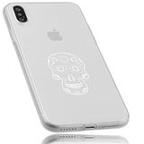 Mumbi hoes compatibel met iPhone X/XS mobiele telefoon case telefoonhoes dun met motief Calavera wit, transparant