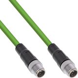 InLine M12 8-pins X-gecodeerde industriële netwerkkabel | CAT6a | PUR | 2 meter