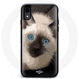 Maniacase Etui voor iPhone X Siamese kat met blauwe ogen