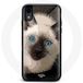 Maniacase Etui voor iPhone X Siamese kat met blauwe ogen