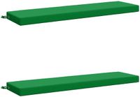 vidaXL Coussin de banc SOEST 2 pièces 100% Polyester Vert 160 x 40 x 8 cm