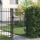 VidaXL Portail Boxtel porte simple avec dessus incurvé 1x1,5m noir