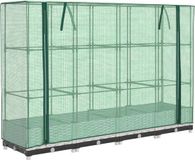 vidaXL Verhoogde Plantenbak met Kashoes - 160x40x123 cm - Rattanlook - Groen