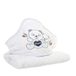 Design91 babyhanddoek met capuchon wit blauw teddybeer 75x75 cm
