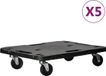 vidaXL Transporttrolleys 5 stuks zwart 58x38x12 cm polypropeen