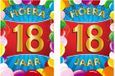 Bellatio Decorations Verjaardag deurposter - 2x - 18 jaar - multi - 59 x 84 cm