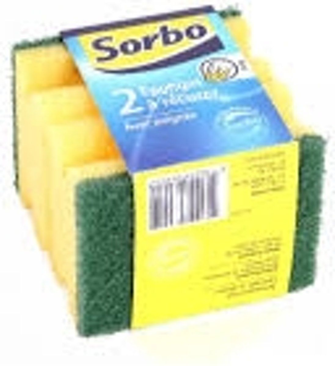 Sorbo Schuursponsen met handgreep 2 st - 9x6,5x4,5cm - 6 stuks