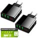 Eaxus Chargeur USB multiple 3x en set de 2, 5V 3A avec affichage LED, bloc d'alimentation UE