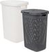 Merkloos Panier à linge Rotin - set 2x pièces - blanc et anthracite - plastique tressé - 60 l - 45 x 35 x 66 cm