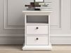 Table de chevet PARISA 2 tiroirs 1 niche ouverte gris blanc