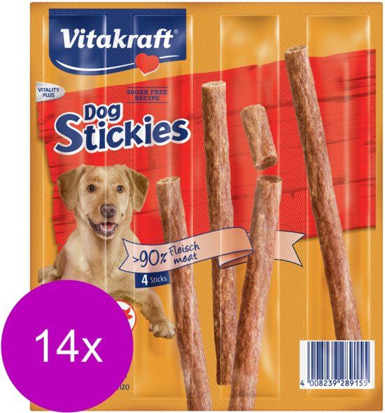 VITAKRAFT Dog Stickies 4x11 g - Hondensnacks - 14 x Rund