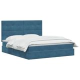 vidaXL Opslag bed met matras Donkerblauw 160 x 200 cm Fluweel