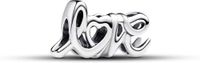 PANDORA Moments Handgeschreven liefdesbedel in sterling zilver, compatibele Moments armbanden, 793055C00