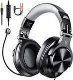 DrPhone O2 Game Headset 40mm met afneembare microfoon - PC-gaming Hoofdtelefoon & in-line bediening Mute & Dubbele 3,5 mm "Y"-verlengkabel