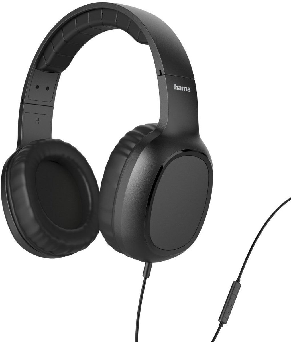 Hama Fun C, on-ear hoofdtelefoon, microfoon, kabelgeleiding aan één kant, USB-C, zwart