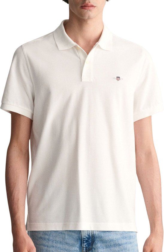 Gant Shield Piqué Poloshirt - Wit - Maat 3XL - Heren