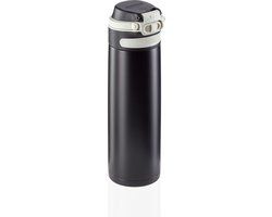 Leifheit thermosbeker Flip - 600 ml - RVS - zwart