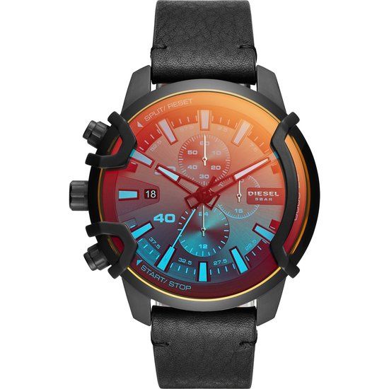 Diesel Griffed DZ4519 Herenhorloge 46mm Zwart - Zwart/Rood/Multi Band