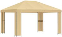 vidaXL Prieel 4 x 3 m Crèmekleurig Polyester en Staal
