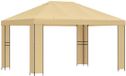 vidaXL Prieel 4 x 3 m Crèmekleurig Polyester en Staal