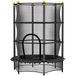HOMCOM Trampoline Enfant Ø 1,40 × 1,90H m Filet de sécurité Porte zipée Couvre-Ressorts 6 poteaux rembourrés Inclus Noir