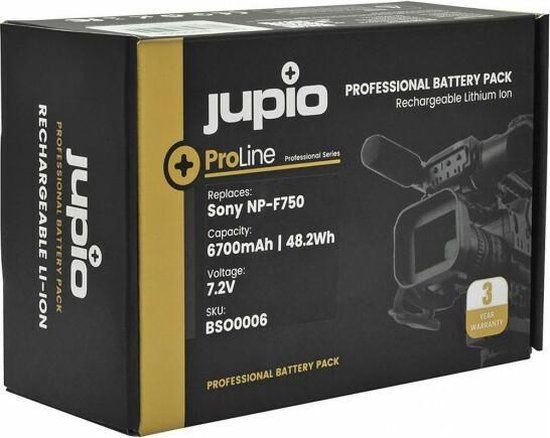 Jupio ProLine NP-F750 6700mAh - Accu voor Videocamera - 3 jaar garantie