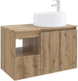 vidaXL Badkamermeubel Set 2-delig Artisanaal eiken Bewerkt hout