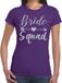Bellatio Decorations Bride Squad Cupido zilver glitter tekst t-shirt paars dames