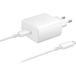 Samsung Chargeur secteur avec câble USB-C EP-TA845 + EP-DA705BWE, 45W, 1 x USB-C, Blanc
