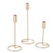 Boltze Fio 2008260 Kandelaar, 3-delig, goud, metaal, 20/26/32 cm hoog, modern design, tuindecoratie, tafeldecoratie, kaarsen accessoires