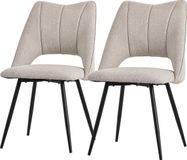 ML-Design Eetkamerstoel set van 2 Beige gestoffeerd incl. montagemateriaal Gestoffeerde stoel Keukenstoel ML design